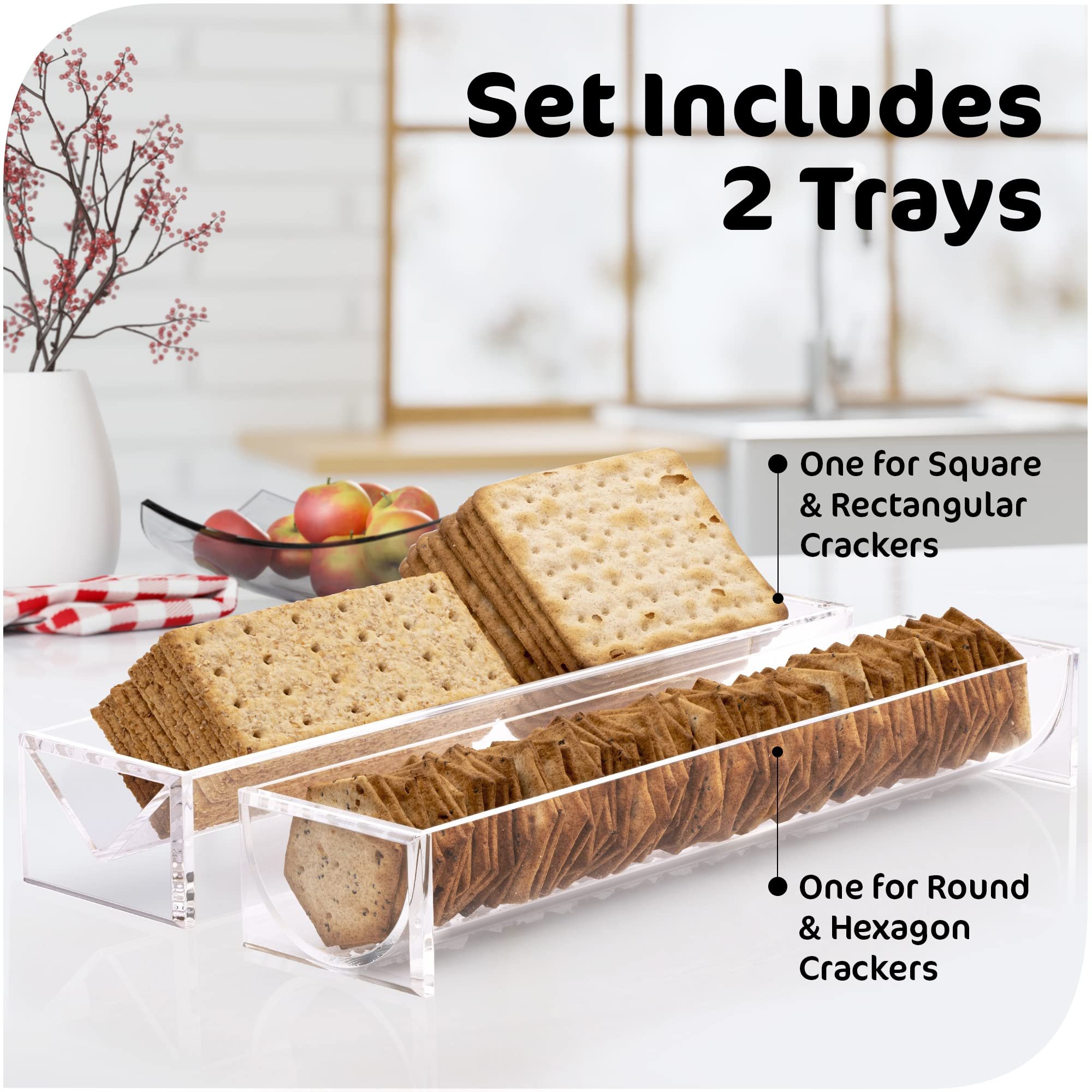 Factory wholesale Clear Food Display Cracker Serving Stand home and kitchen gadgets Acrylic Cracker Tray for wedding decoration