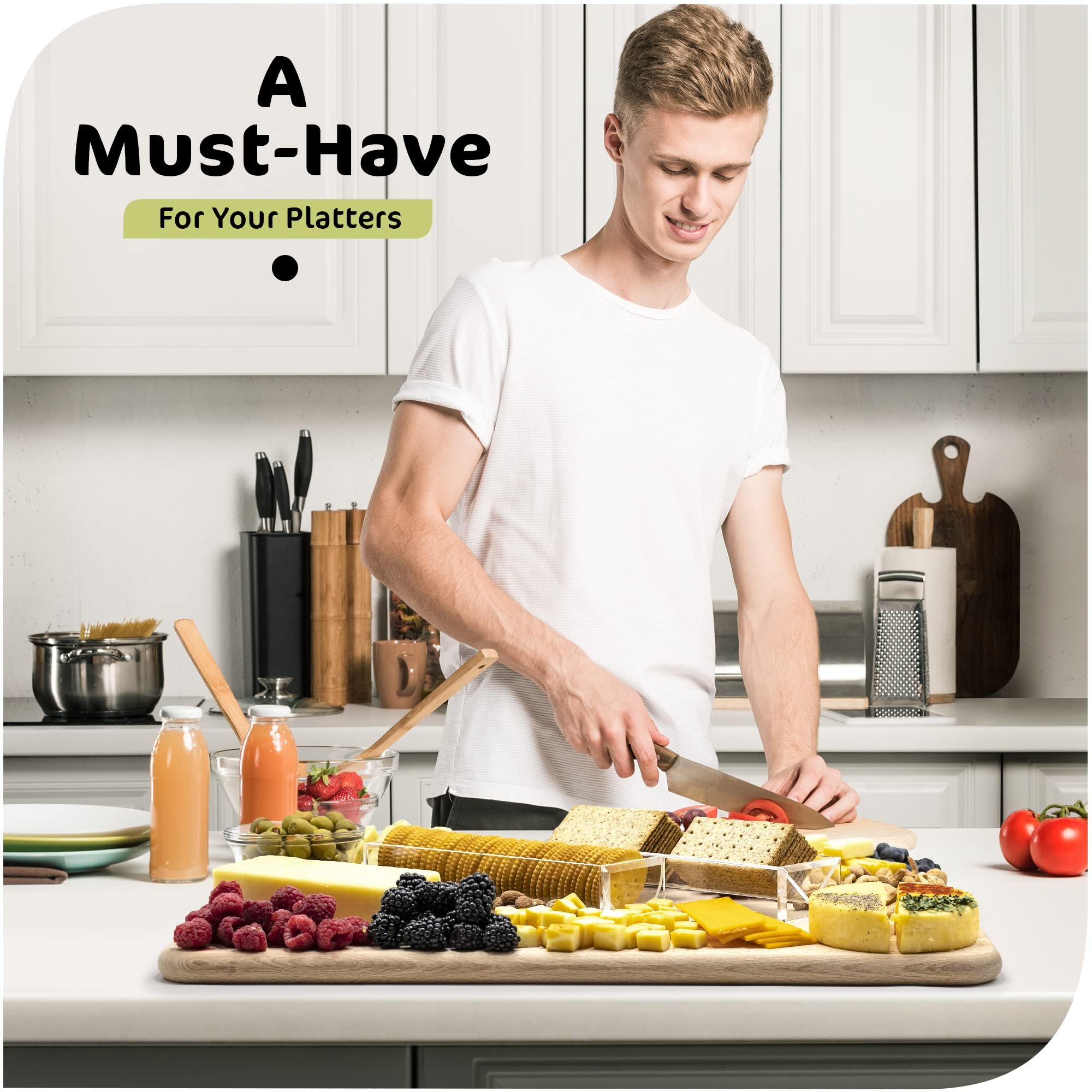 Factory wholesale Clear Food Display Cracker Serving Stand home and kitchen gadgets Acrylic Cracker Tray for wedding decoration