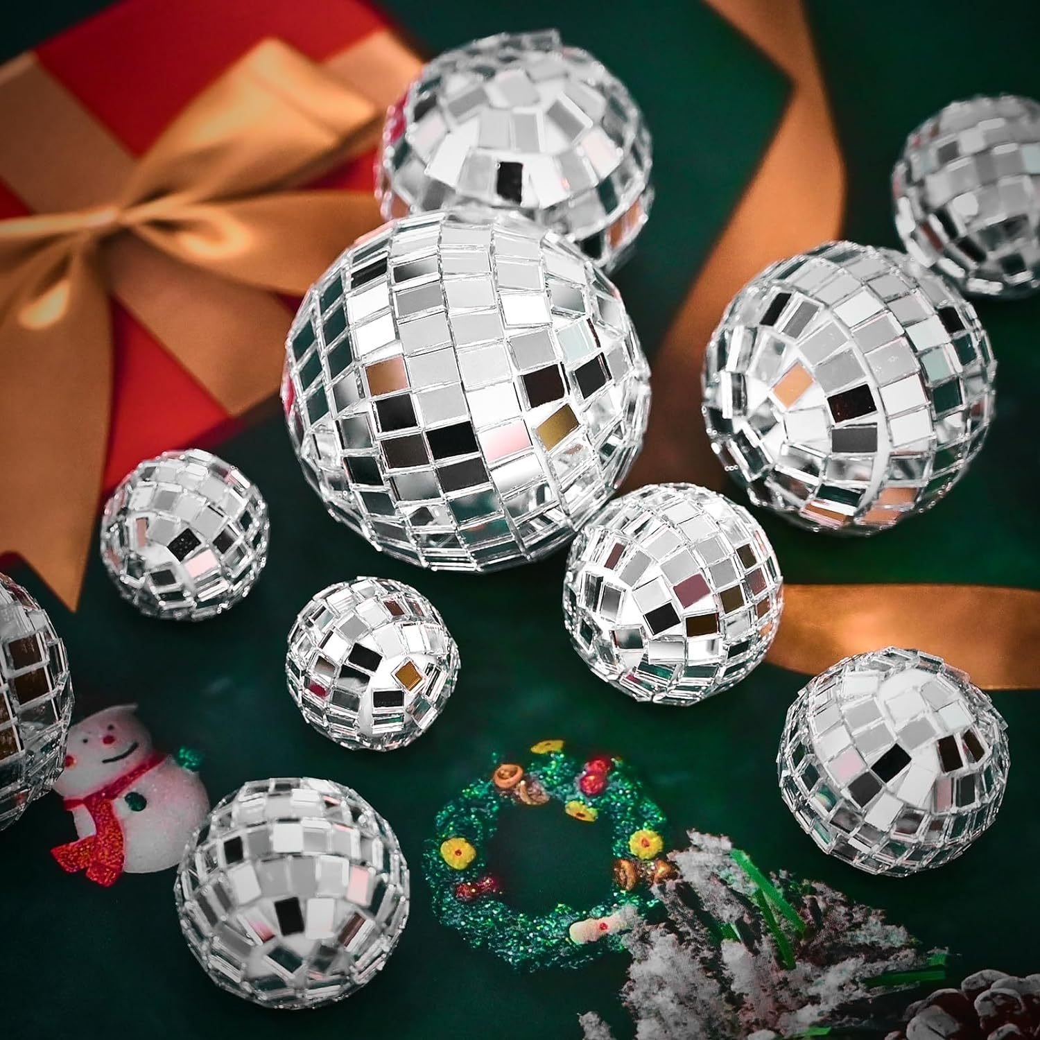 Ychon hot-sell cupcake decorations shiny mirror crystals balls rotating disco mirror ball