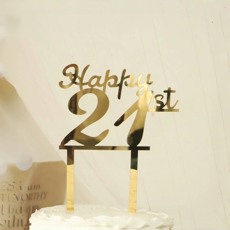 Ins style Birthday number Cake topper 18 21 30 40 50 60 Acrylic cake topper cake decoration