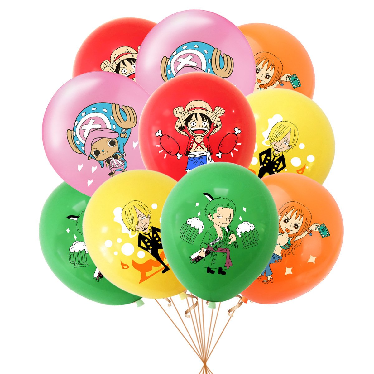 Anime ONE PIECE Party Decorations Balloons ONE PIECE Luffy Balloon Banner Cake Toppers Boys Birthday Supplies X0445