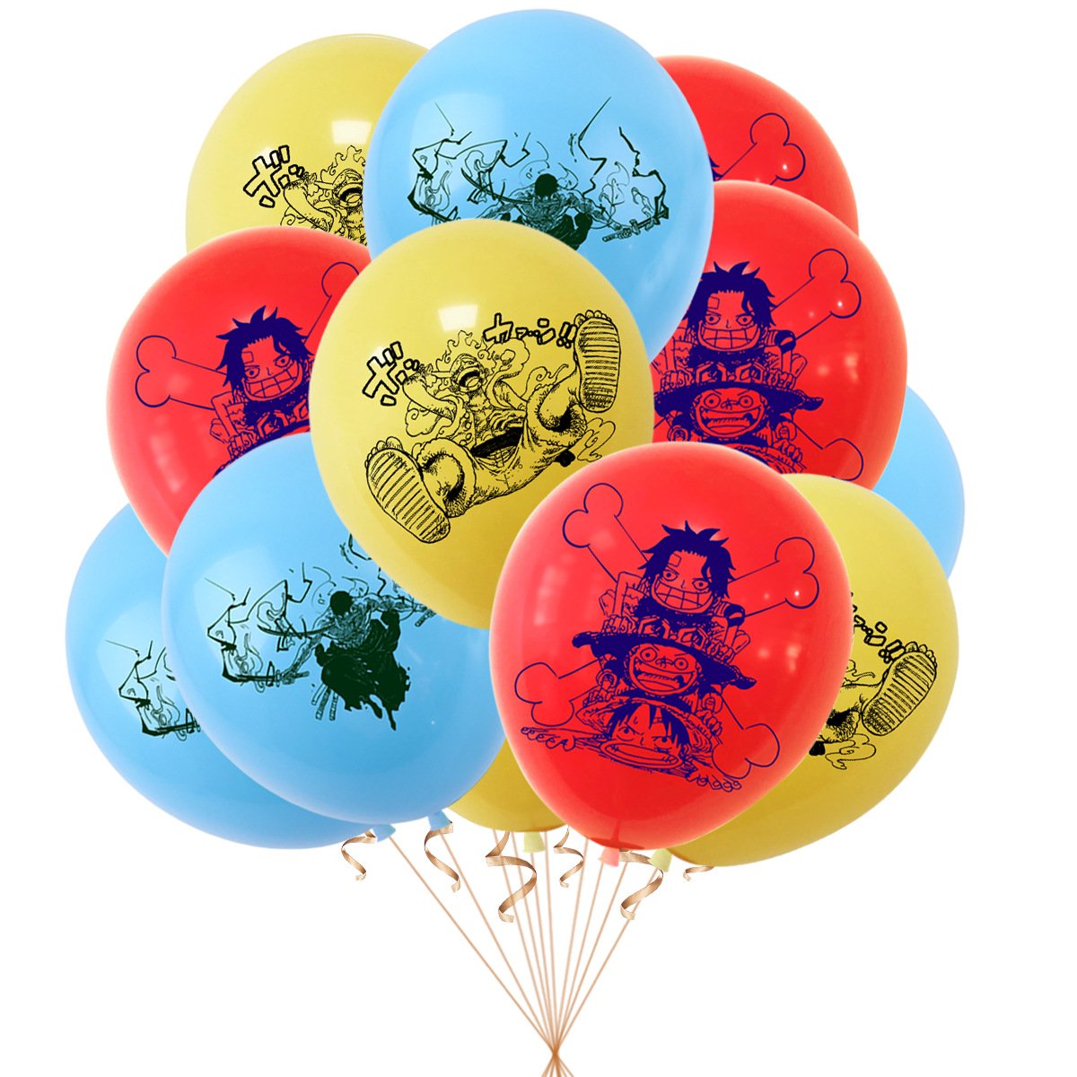 Anime ONE PIECE Party Decorations Balloons ONE PIECE Luffy Balloon Banner Cake Toppers Boys Birthday Supplies X0445