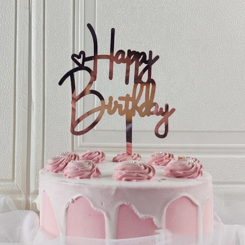 Hot selling personalized golden birthday party custom size and color cake toppers