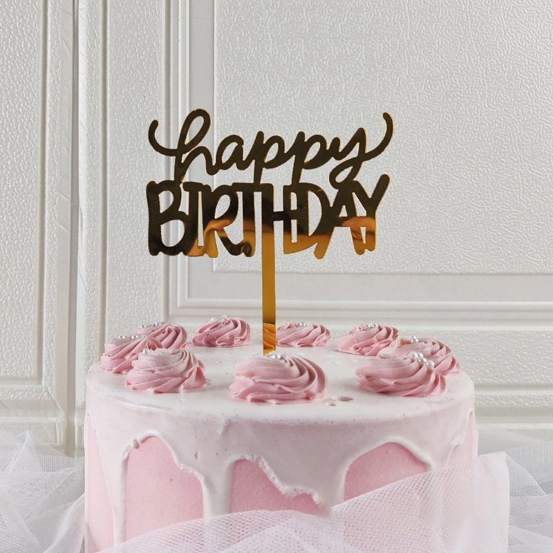 Hot selling personalized golden birthday party custom size and color cake toppers