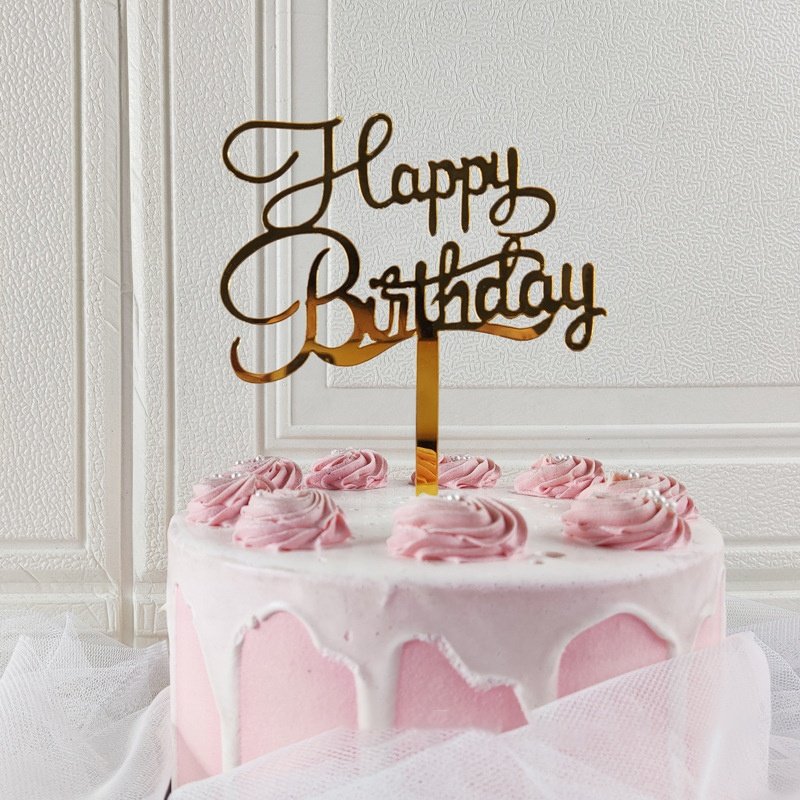 Hot selling personalized golden birthday party custom size and color cake toppers