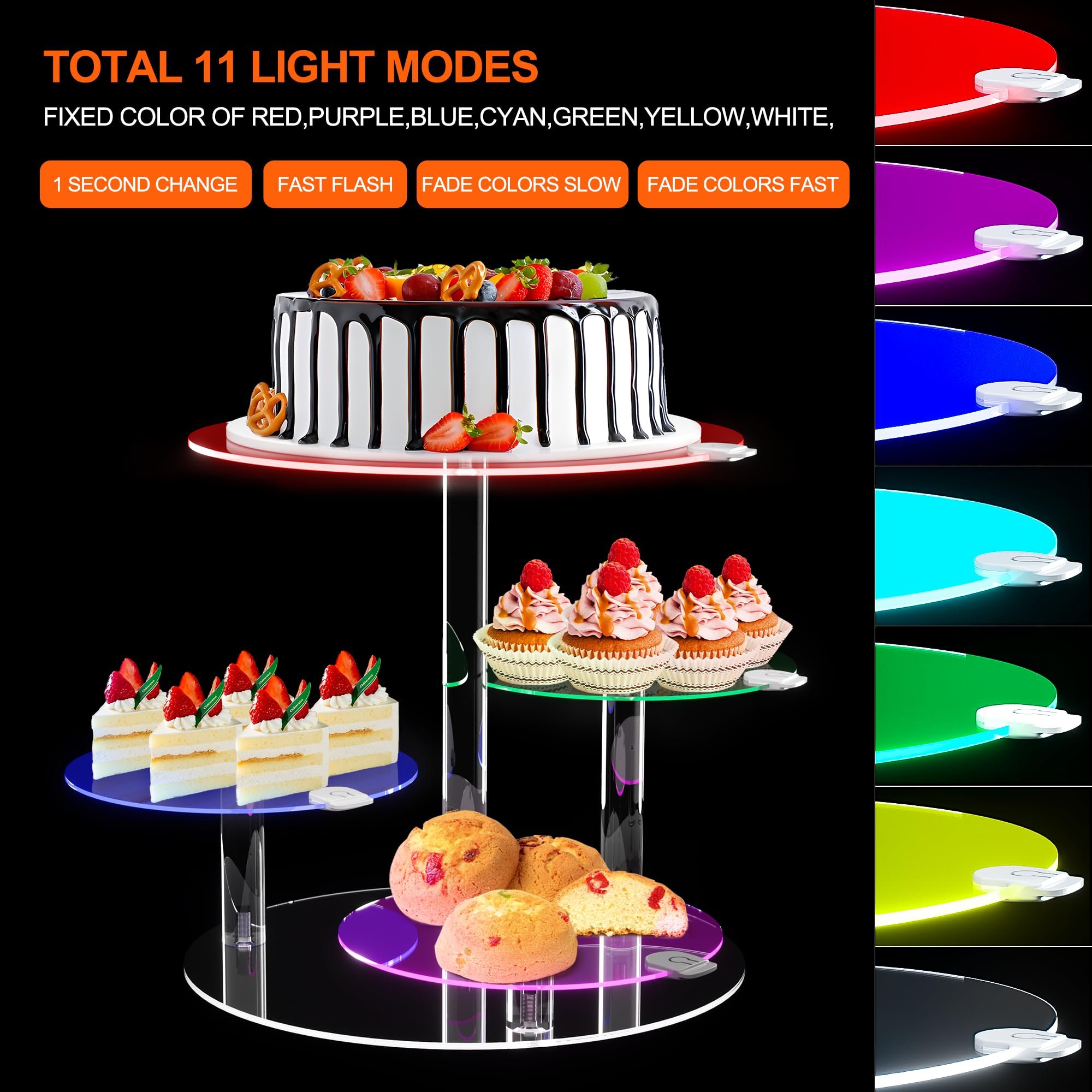 Factory wholesale 4 Tier cake decorating cake tool Clear Round Acrylic cake topper Stand for Dessert Table Wedding Birthday
