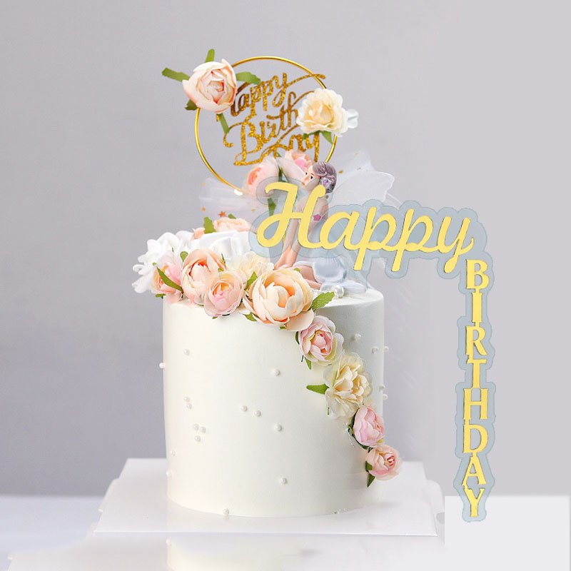Best Quality Double-layer Various Color Acrylic Happy Birthday Cake Toppers For Happy Birthday Party Cake Decoration