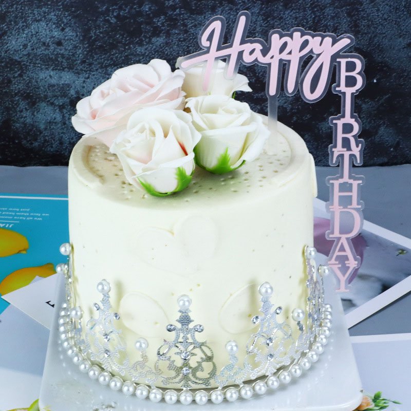 Best Quality Double-layer Various Color Acrylic Happy Birthday Cake Toppers For Happy Birthday Party Cake Decoration