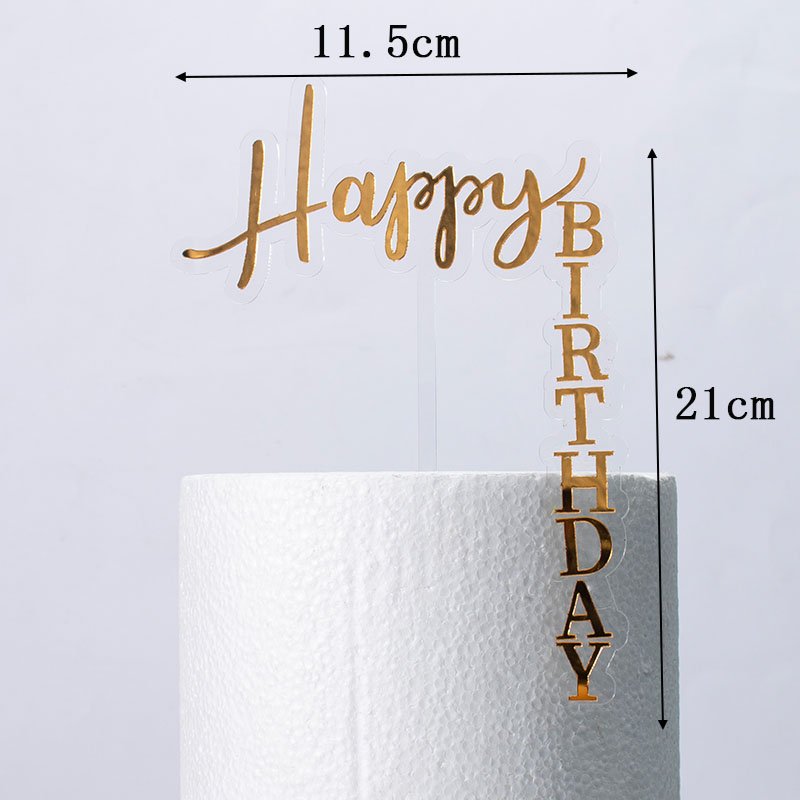 Best Quality Double-layer Various Color Acrylic Happy Birthday Cake Toppers For Happy Birthday Party Cake Decoration