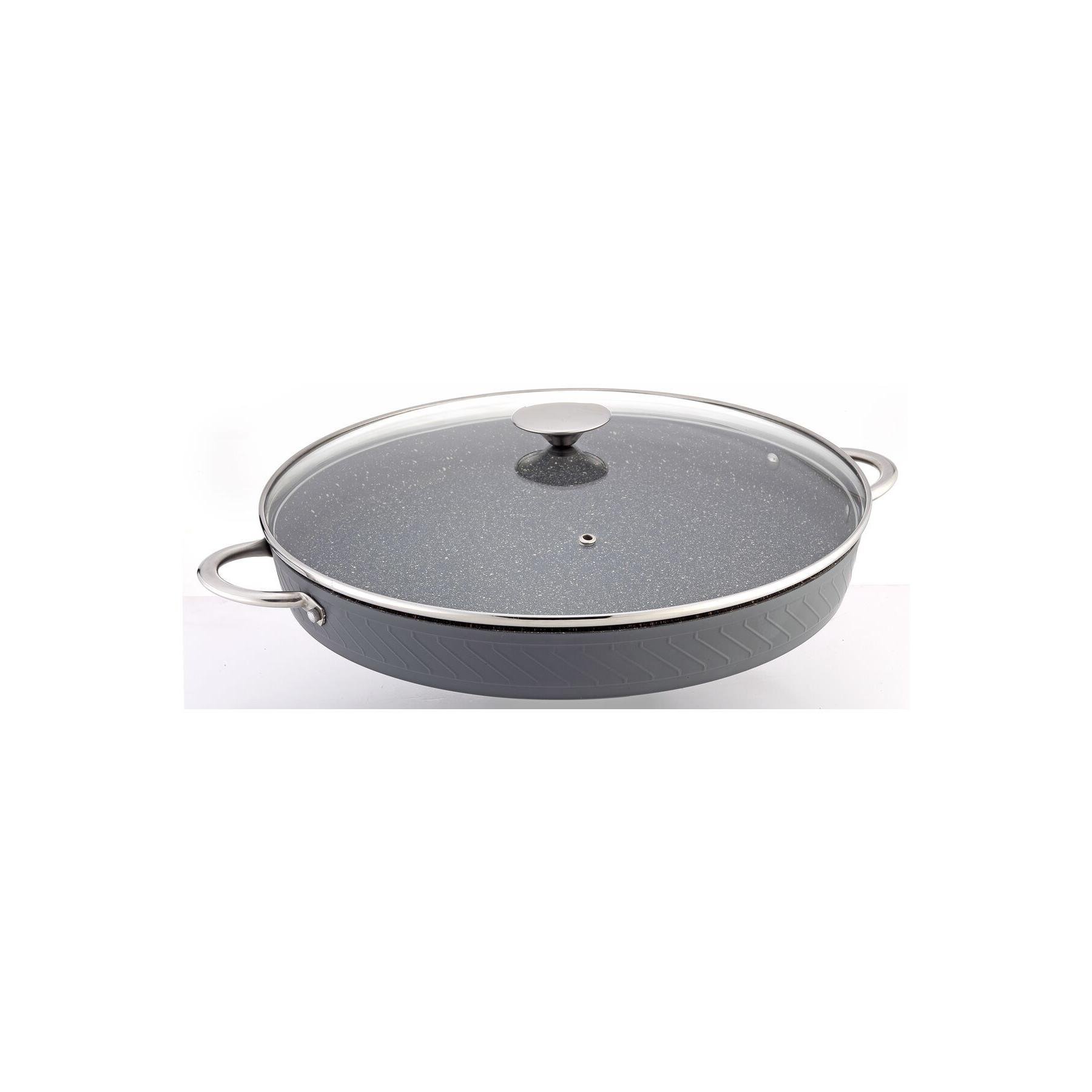 Pro Plus 36cm Granite Straight Oven Tray Glass Lid Pipe Handle Metal Silicone Baking Tray Stand Installation Baking Pizza Cake