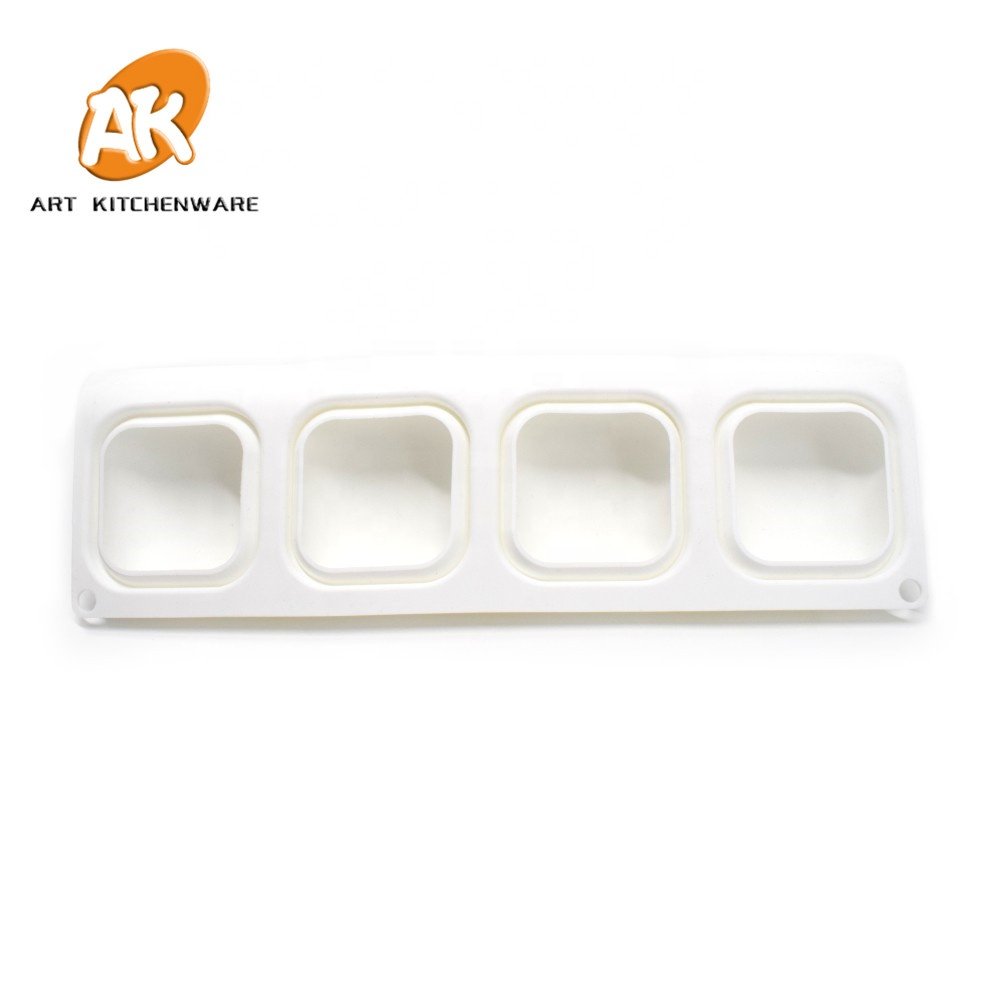 AK 8 Cavities Square Shape Silicone Mousse Cake Moulds for Bakery Kitchenware Pastry Baking Tools Chocolate Soap Molds MC-07