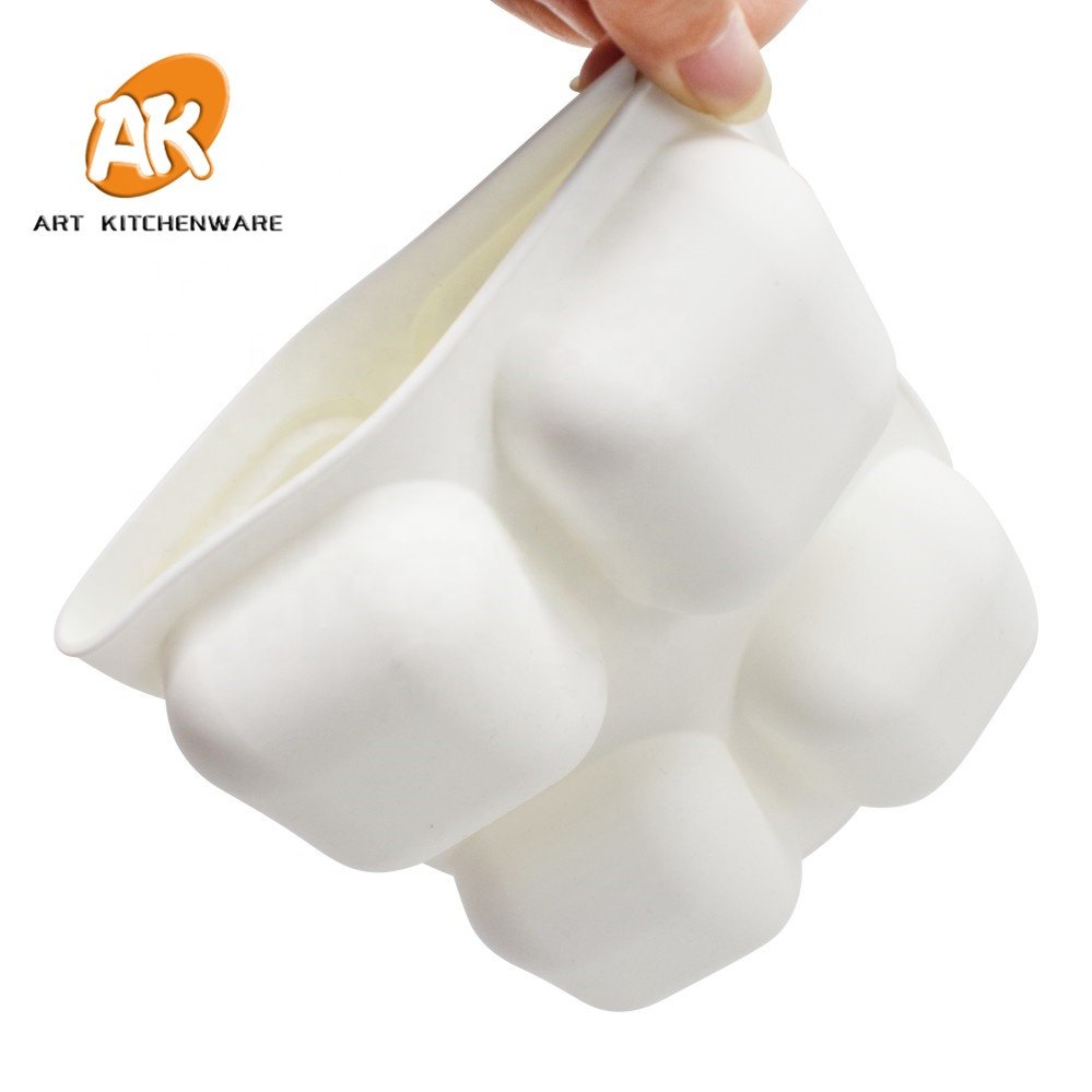AK 8 Cavities Square Shape Silicone Mousse Cake Moulds for Bakery Kitchenware Pastry Baking Tools Chocolate Soap Molds MC-07