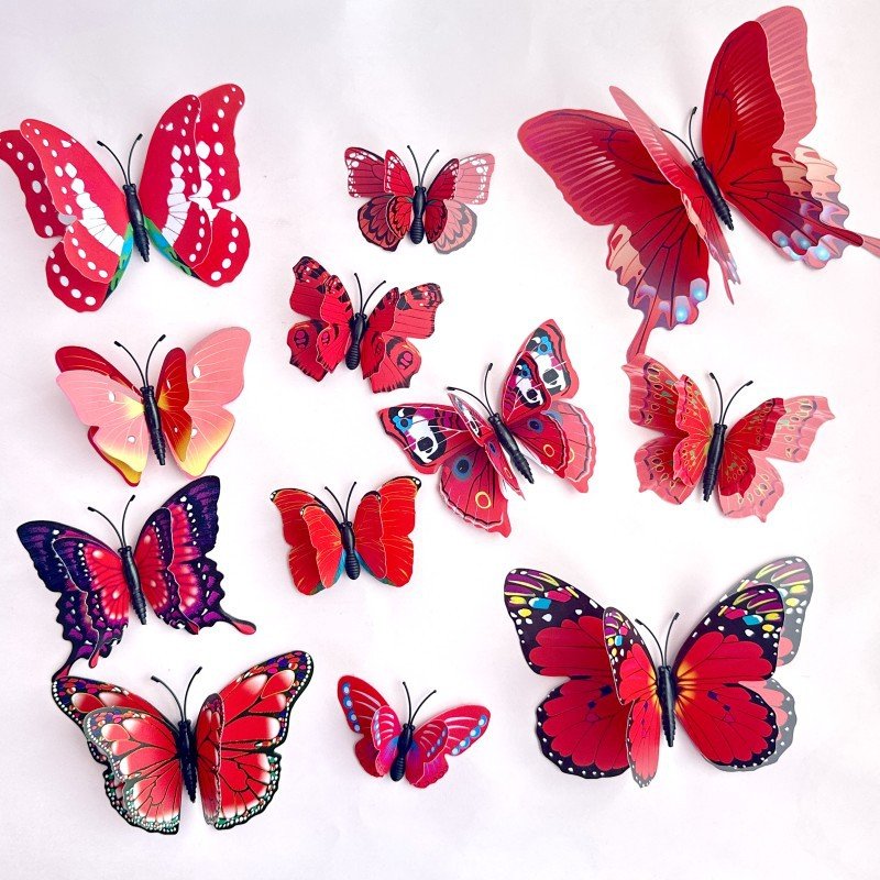 Acrylic Plastic colorful lifelike 3D Butterfly Cake Topper Decoration