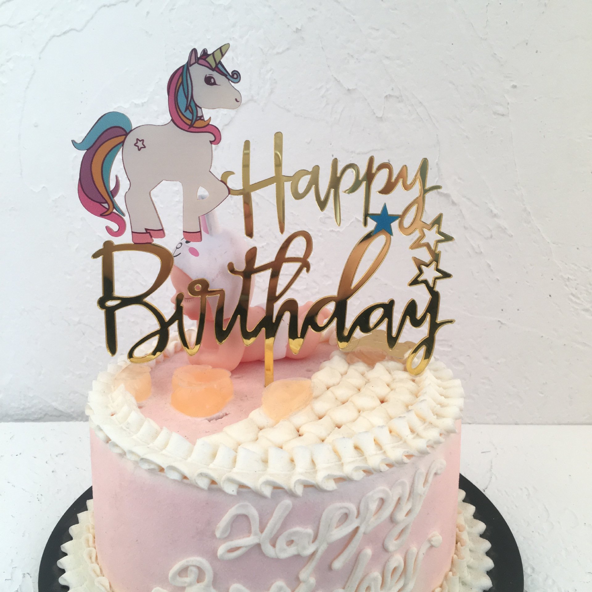 Unicorn Cake Topper Girl's Favorite Birthday Dessert Decoration Happy Birthday Cake Supplies Cake Favors