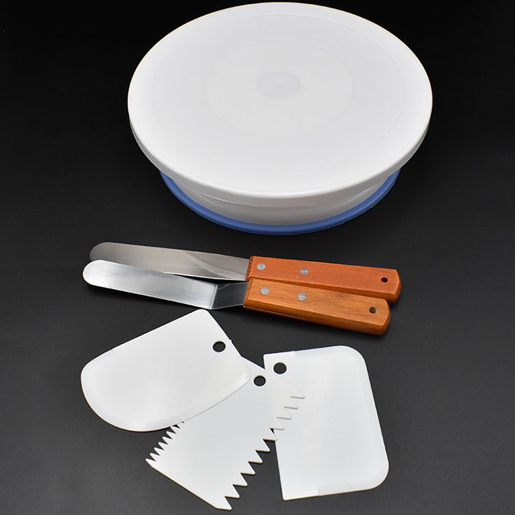 Baking Supplies Cake Decorating Set Cake Tray turntable Pastry Cake Tools with Stand Suitable for Kids Birthday Party 6pcs