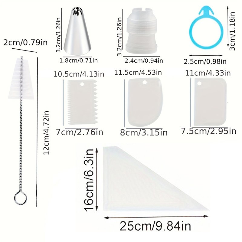 Wanlihao 132pcs/set Stainless Steel Cake Nozzle and Pastry Bags Cake Decoration Baking Tools