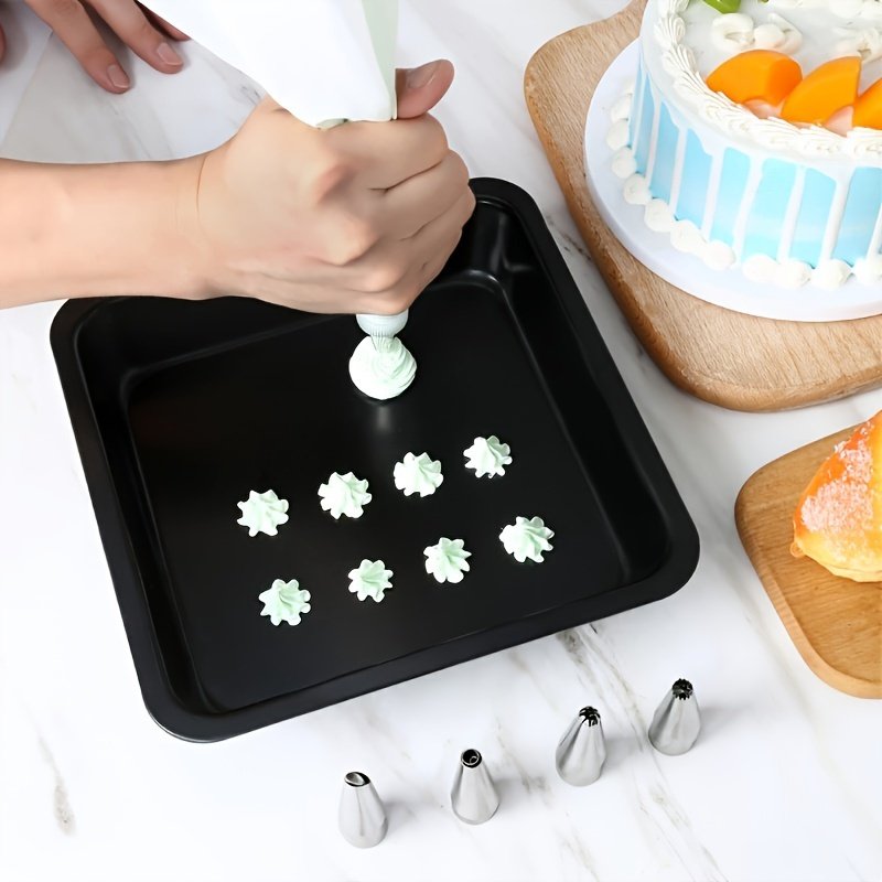 Wanlihao 132pcs/set Stainless Steel Cake Nozzle and Pastry Bags Cake Decoration Baking Tools