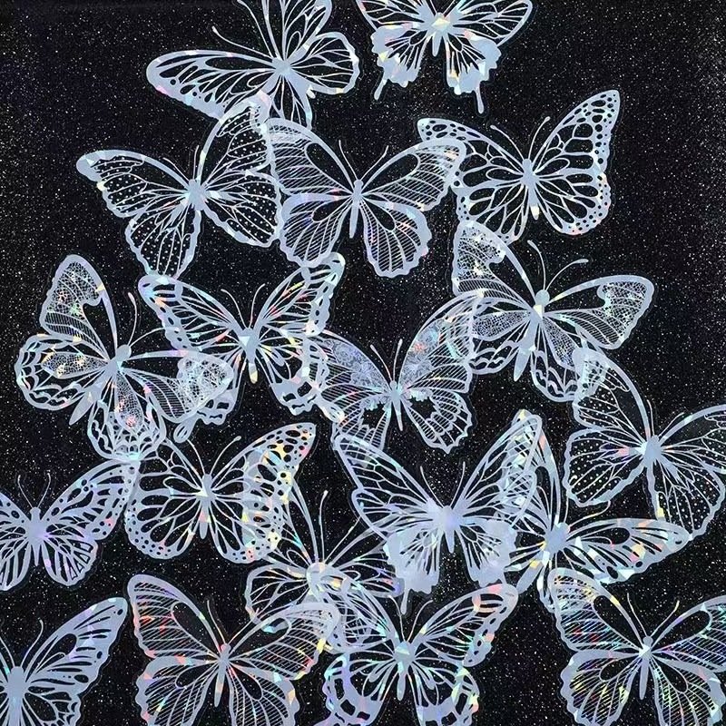 New Arrival 20pcs/bag 3D PET shell light sticker butterfly DIY butterfly party decorations supplies for Cake Decoration