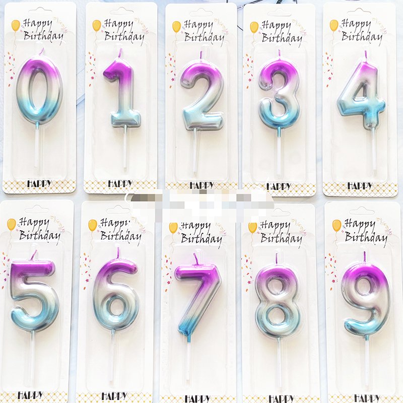 0-9 Number Candle Cake Decoration First Year Candle Birthday Party Baking Dessert Table Decoration Supplies