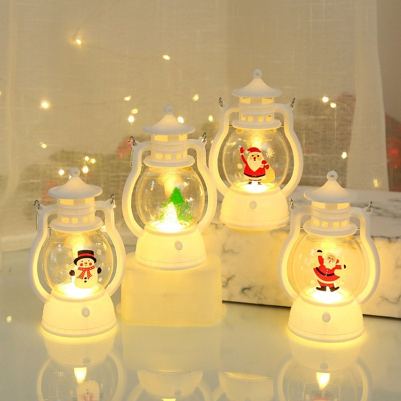 Christmas Lantern Tree Decoration Supplies Festive Christmas Lights Electronic Candle Hanging Led Wind Lamp