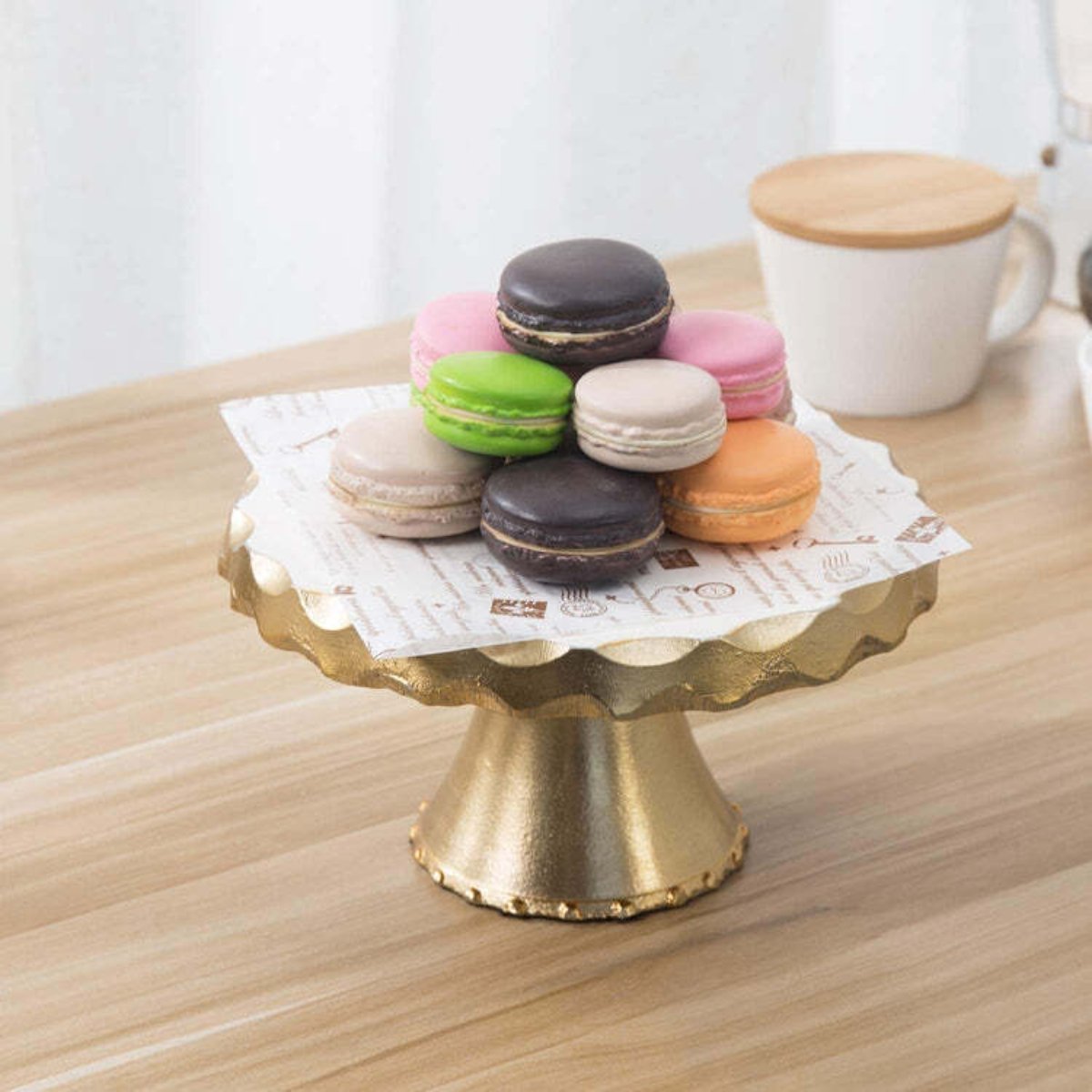 Large Cake Stand in Solid Brass with Unique Gold Polish Design Perfect for Birthday Parties and Tabletop Dining Supplies