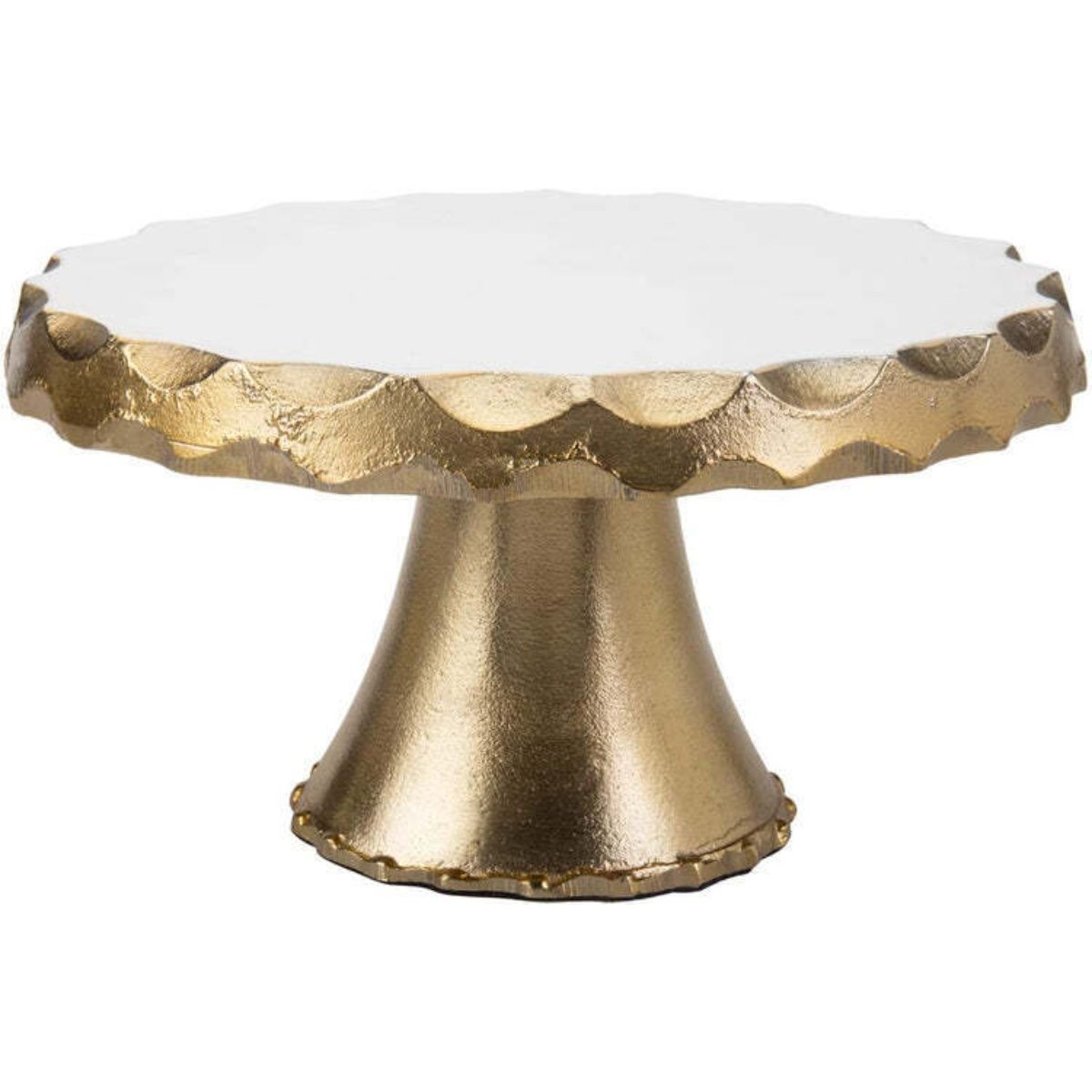 Large Cake Stand in Solid Brass with Unique Gold Polish Design Perfect for Birthday Parties and Tabletop Dining Supplies