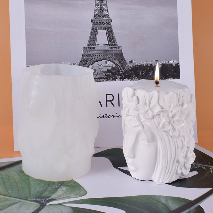 YS Custom 3D Three-Dimensional Beauty Avatar Candle Mold DIY Handmade Aromatherapy Plaster Craft Silicone Girl Candle Mould Tool