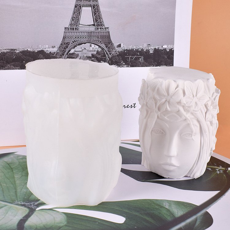YS Custom 3D Three-Dimensional Beauty Avatar Candle Mold DIY Handmade Aromatherapy Plaster Craft Silicone Girl Candle Mould Tool