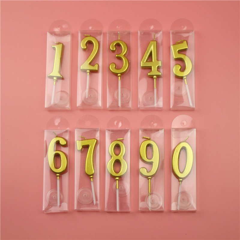 Digital candle straight for birthday cake baking decoration baby first gold wax