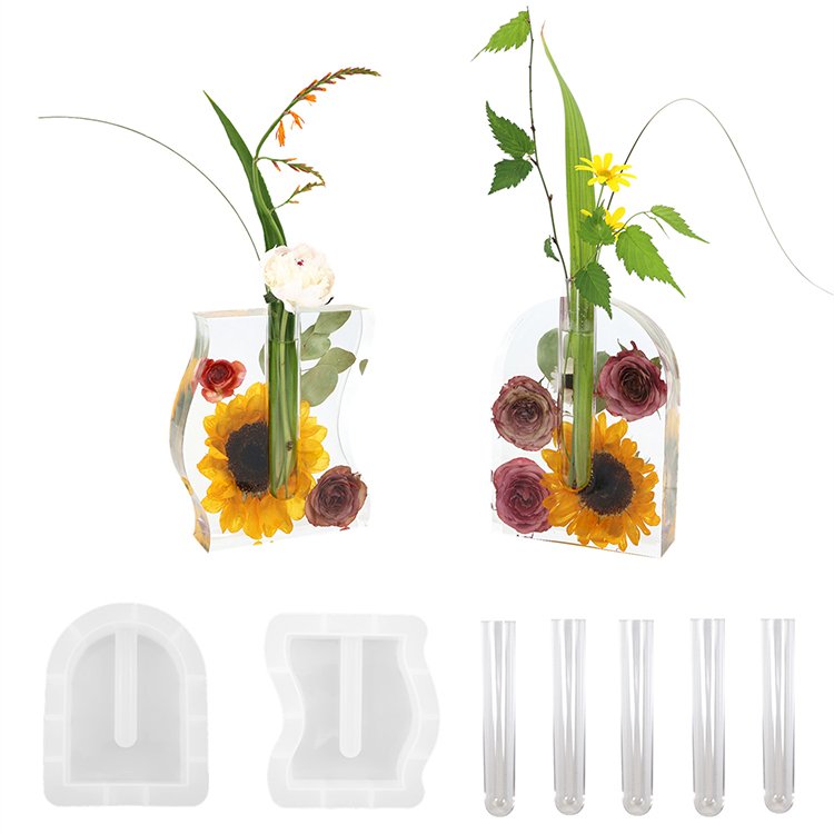 YS Plant Propagation Station Resin Candle Mold Test Tube Planter With 10 Pcs Test Tubes Propagating Hydroponic Plants Decoration