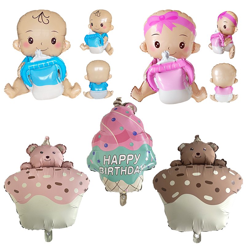 Baby Baby Bottle Cake Foil Balloon Baby Shower Reveal Party Decoration Baptism Balloon Supplies Girls Boys Rainbow Balloon Toys