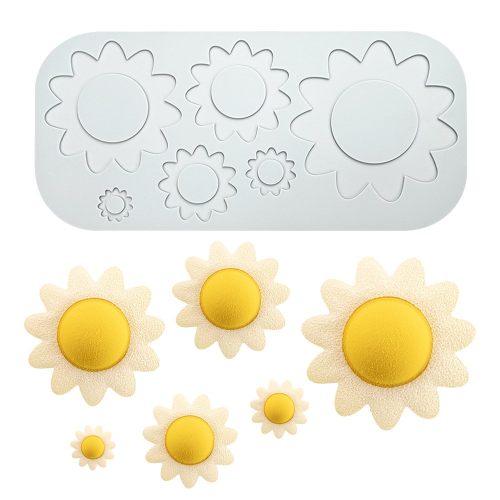 Early Riser Moule Silicone 3D Sunflower Lace Fondant Mat Dessert Baking Supplies Cake Decoration Mold