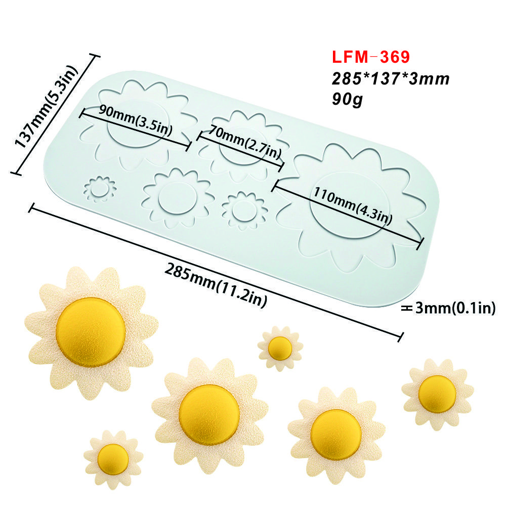 Early Riser Moule Silicone 3D Sunflower Lace Fondant Mat Dessert Baking Supplies Cake Decoration Mold