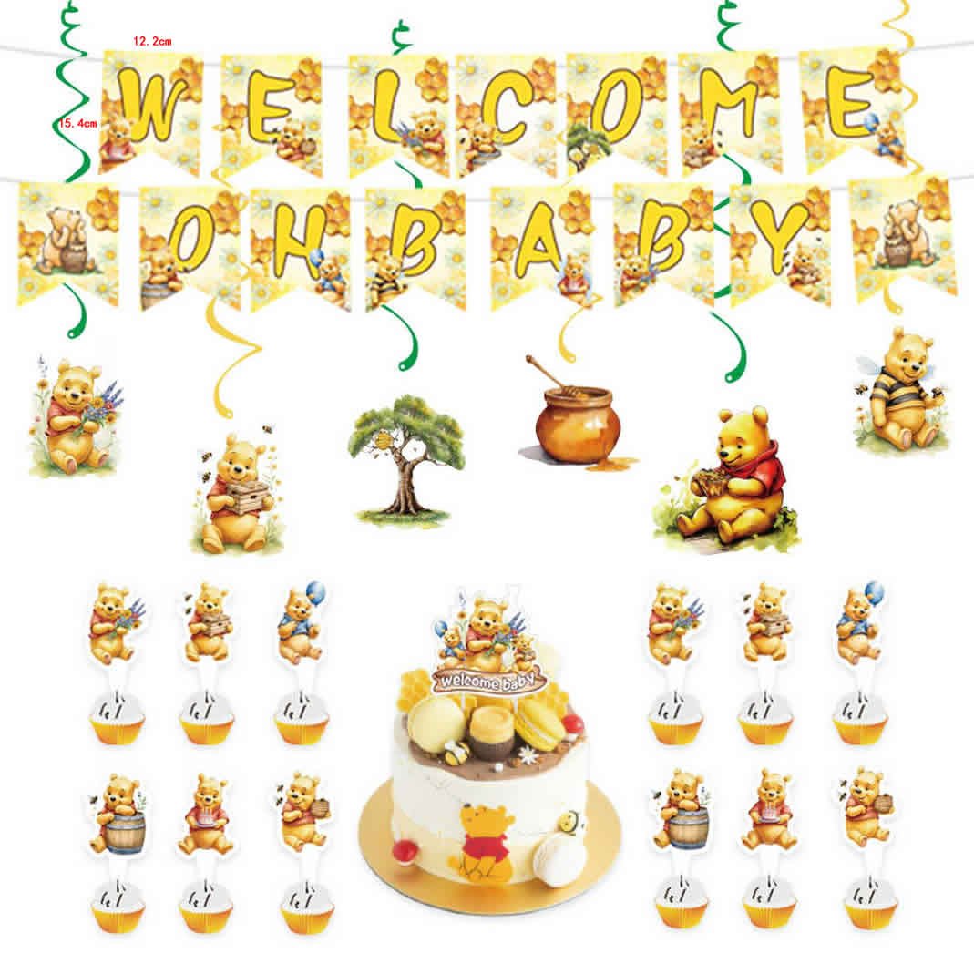 Farm Tractor Theme Birthday Party Decorations Cartoon Vehicle Cake Insert Spiral Pendant Engineering Inspired Party Supplies