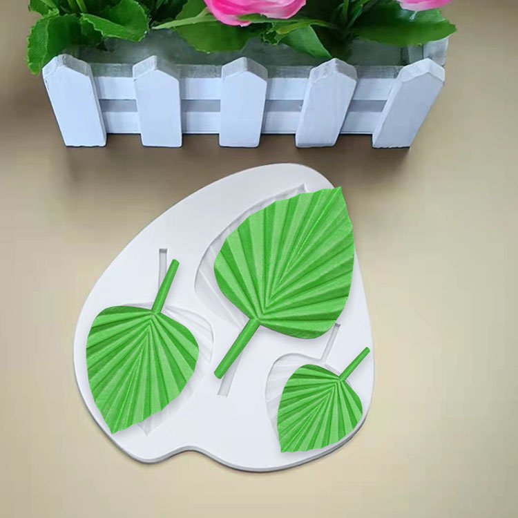 YS DIY Fan-Shaped Palm Leaf S/M/L Cake Silicone Mold Cupcake Cake Edge Decoration Chocolate Fondant Candle Plaster Making Tools