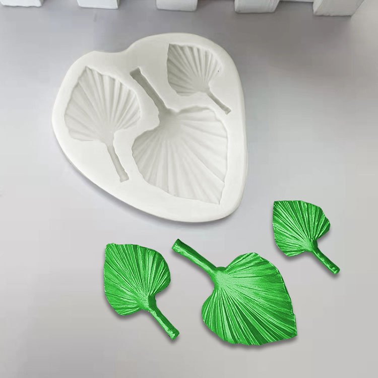 YS DIY Fan-Shaped Palm Leaf S/M/L Cake Silicone Mold Cupcake Cake Edge Decoration Chocolate Fondant Candle Plaster Making Tools