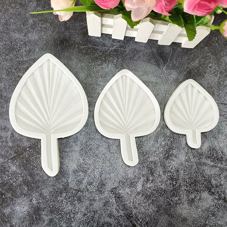YS DIY Fan-Shaped Palm Leaf S/M/L Cake Silicone Mold Cupcake Cake Edge Decoration Chocolate Fondant Candle Plaster Making Tools