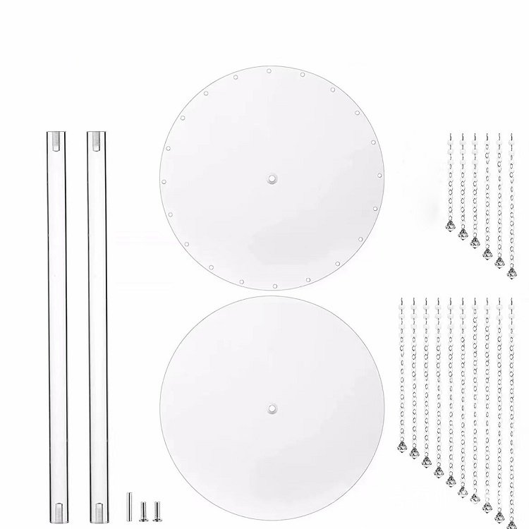 Wedding table centerpiece acrylic crystal flower stand wedding centerpiece cake stands with hanging acrylic chains