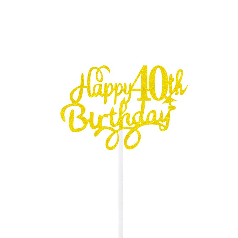 Rose Gold Kids Happy Birthday Cake Topper Rose Gold 11th 18th 35 90th Adult Cupcake Pastry Decoration Glitter Number Cake Topper