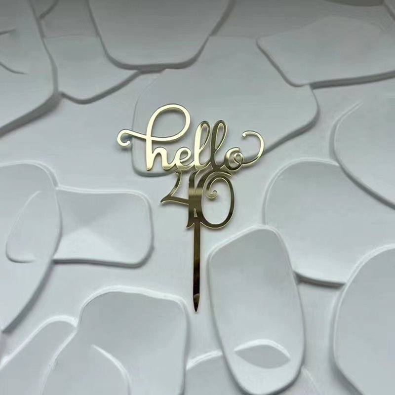 Acrylic birthday decoration hello 18 21 30 40 50 60 digital dessert table decoration cake decor topper