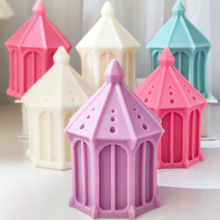 YS Castle Architectural Silicone Candle Mold Mosque Style Home Gypsum Decorations Casting Mould DIY Aromatherapy Candle Making