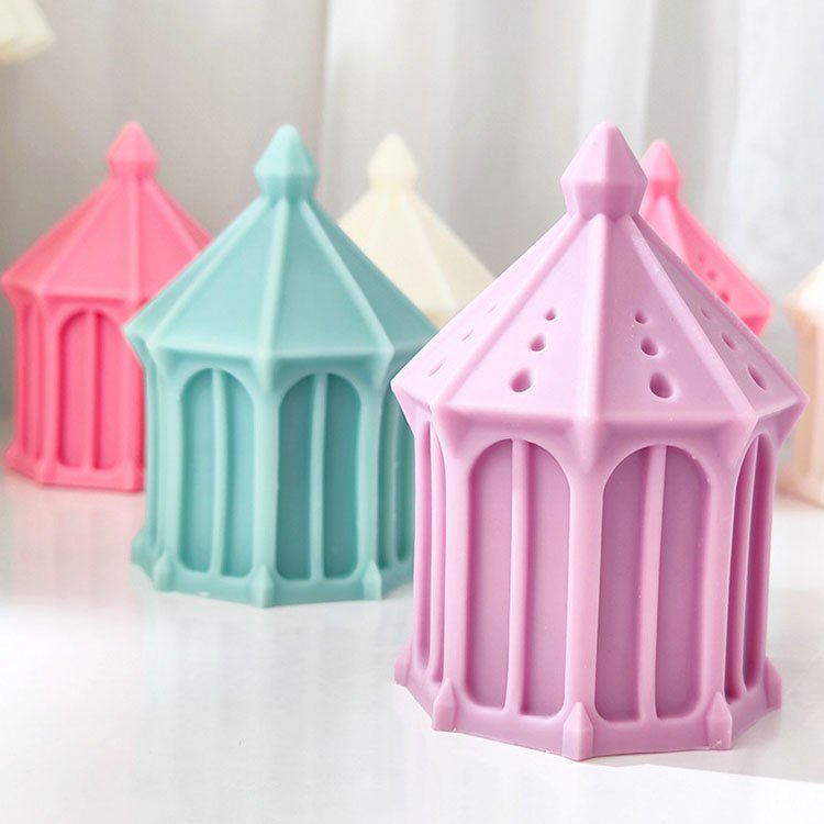 YS Castle Architectural Silicone Candle Mold Mosque Style Home Gypsum Decorations Casting Mould DIY Aromatherapy Candle Making