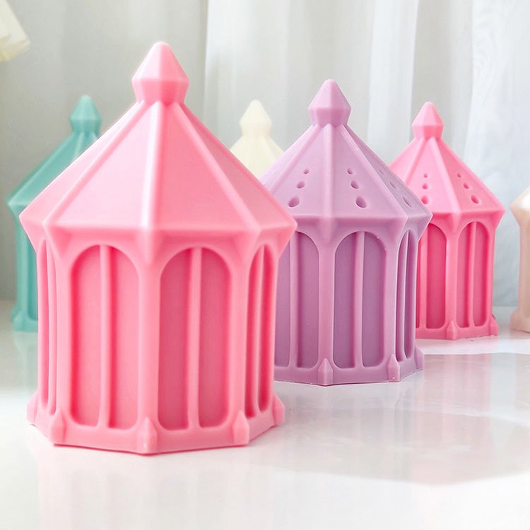 YS Castle Architectural Silicone Candle Mold Mosque Style Home Gypsum Decorations Casting Mould DIY Aromatherapy Candle Making