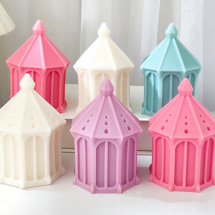 YS Castle Architectural Silicone Candle Mold Mosque Style Home Gypsum Decorations Casting Mould DIY Aromatherapy Candle Making