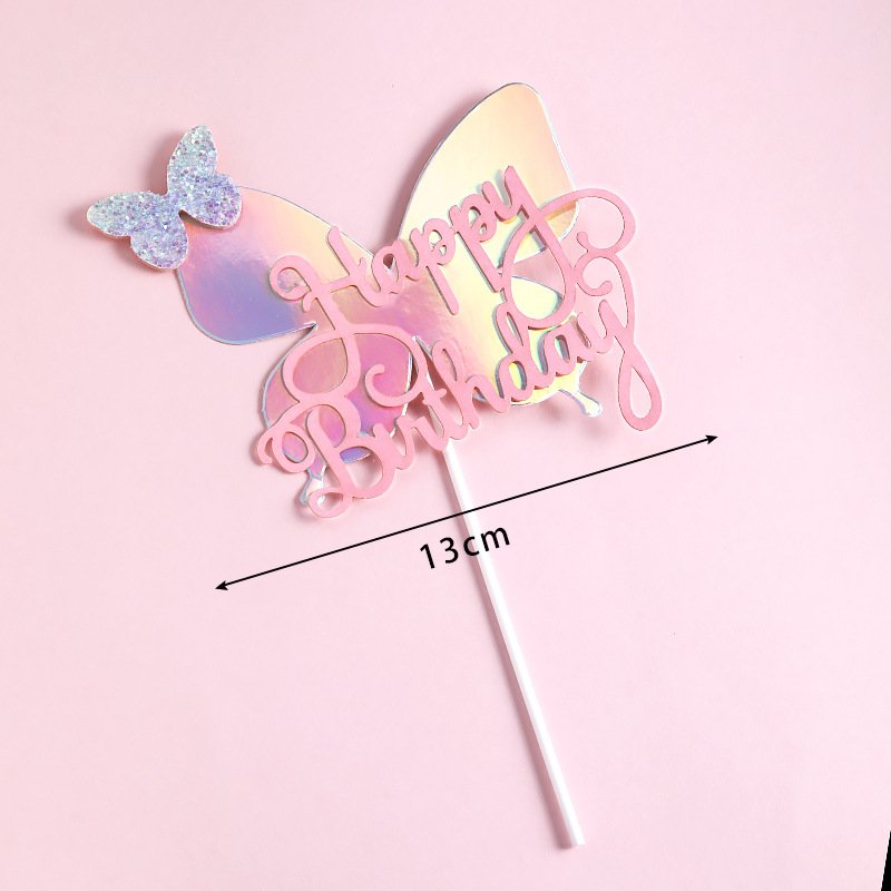 Babyshower rainbow color DIY butterflies for cake birthday party children favors gradient butterflies decor cake accessories