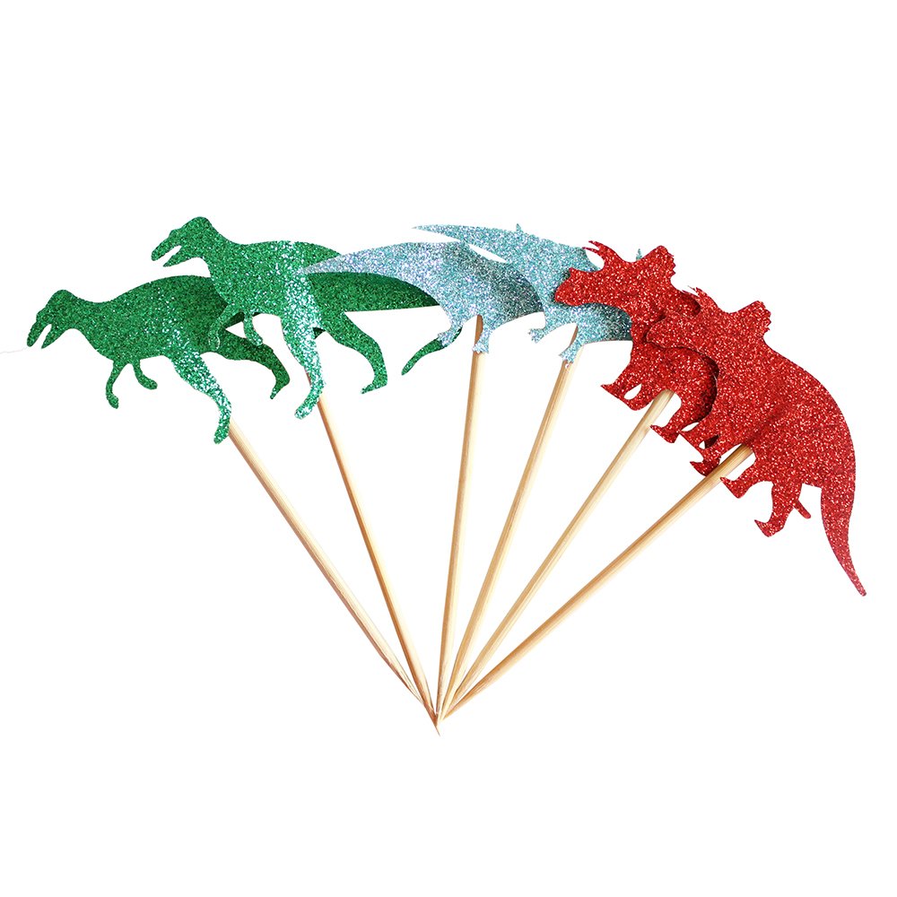 12 PCS Dinosaur Cupcake Topper Baby Boy Birthday Party Supplies Baby Shower Decoration Cake Topper