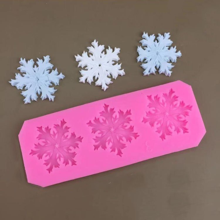 YS 5 Kinds Christmas Snowflake Shape Silicone Cake Mold Fondant Sugar Cookies Decoration Tools New Year Winter Baking Mould Tool
