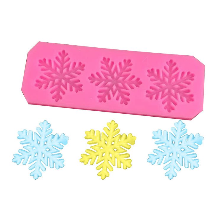 YS 5 Kinds Christmas Snowflake Shape Silicone Cake Mold Fondant Sugar Cookies Decoration Tools New Year Winter Baking Mould Tool
