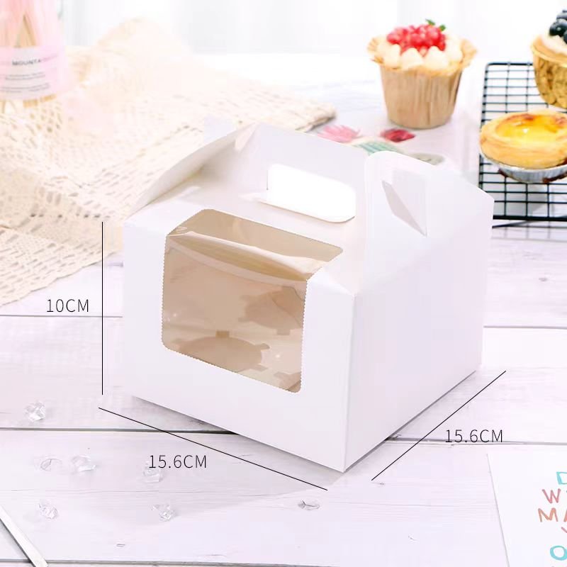 Cake Boxes 15.6*15.6*10 CM White Bakery Boxes with Window for Cakes Pastries Cookies Pie Cupcakes