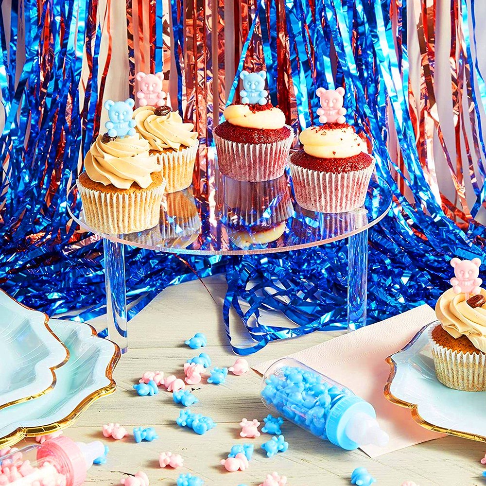 Wholesale Plastic Blue Pink Teddy Bear Cupcake Toppers Kid Birthday Party Cake Baby Shower Decorations Supplies Tools